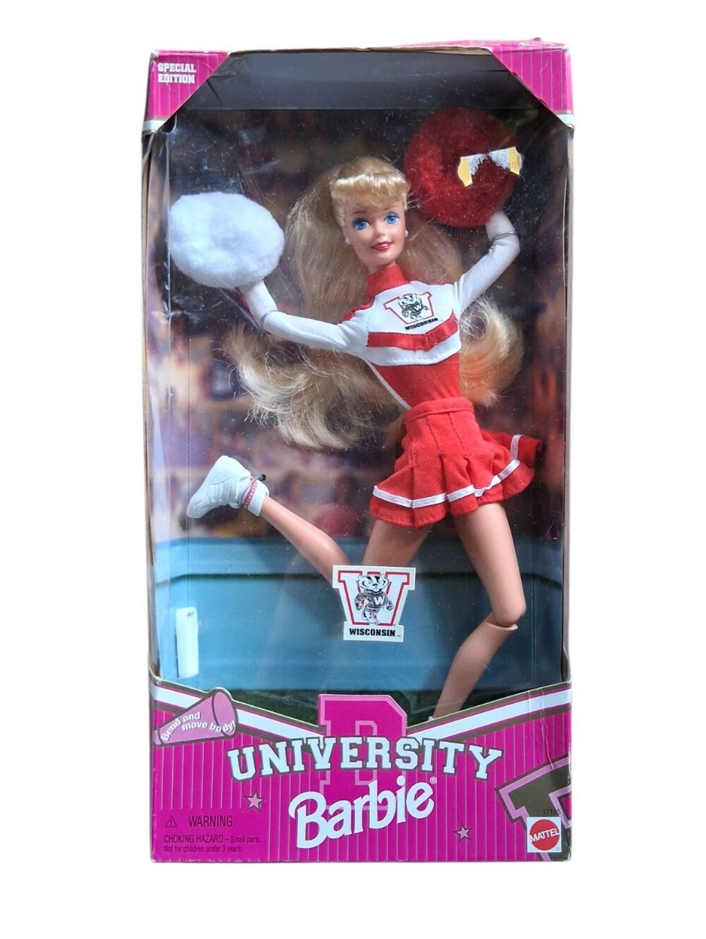 Barbie University Wisconsin 1996 Vintage New, Open Box